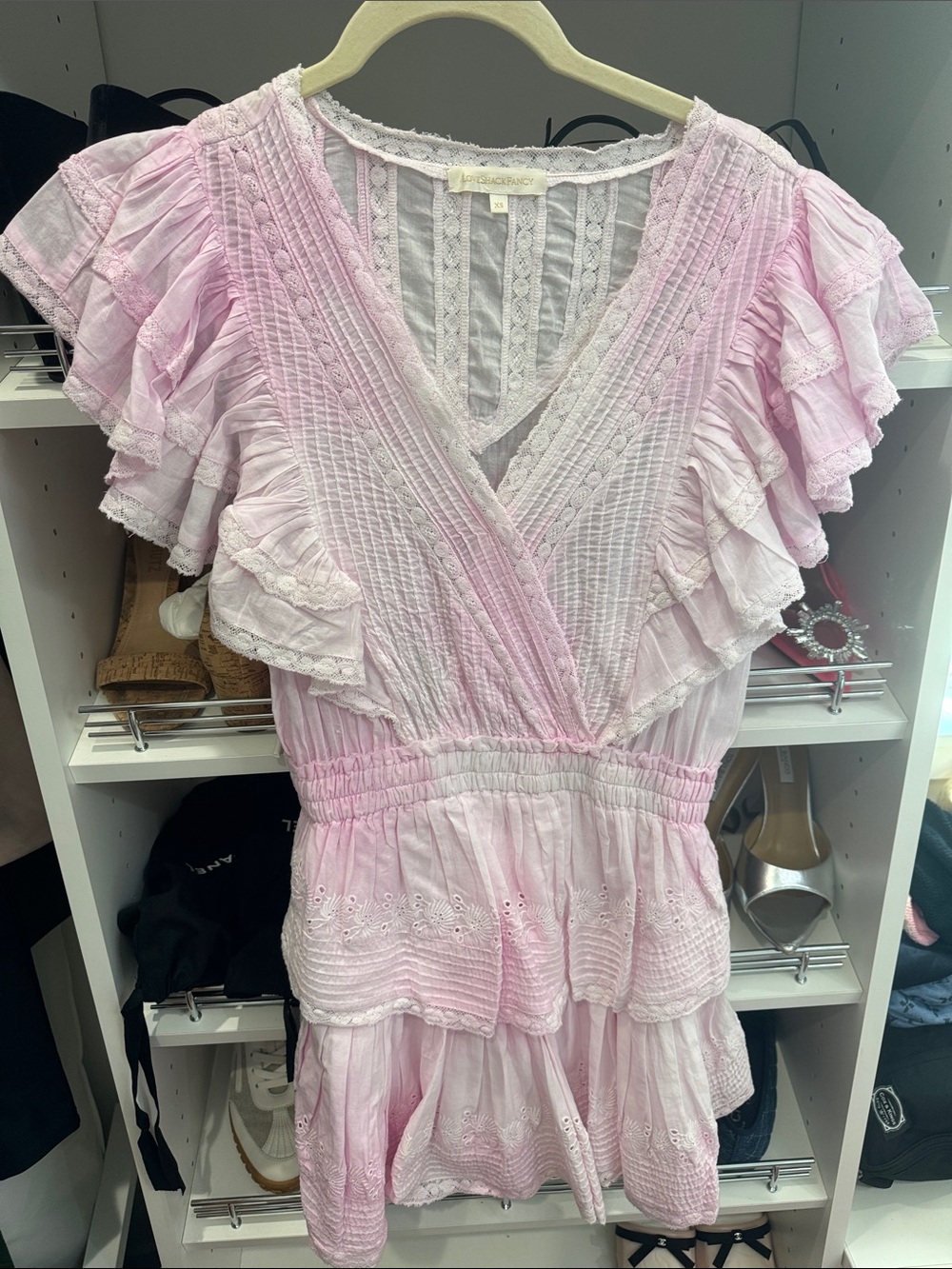 Light Pink Ruffle V-Neck